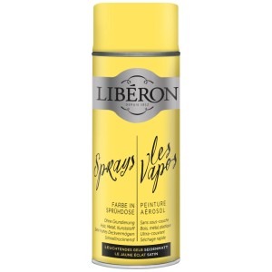 Vernice spray Libéron, giallo seta opaco, bomboletta da 0,4 l. Pittura effetto per legno, metallo e plastica.