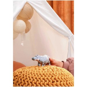 Schleich Wild Life Hippopotame (14938) sur coussin jaune, de la série Wild Life.