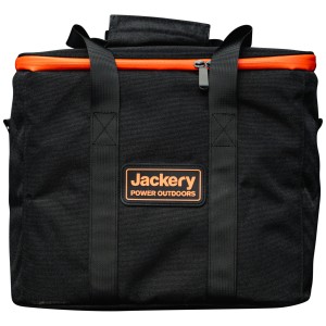 Borsa da trasporto Jackery taglia S in nero-arancio per power station Explorer 240, 300 Plus e 500.