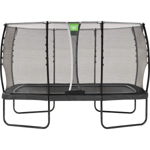 Trampolino da giardino rettangolare nero EXIT Allure Classic con rete di sicurezza.
