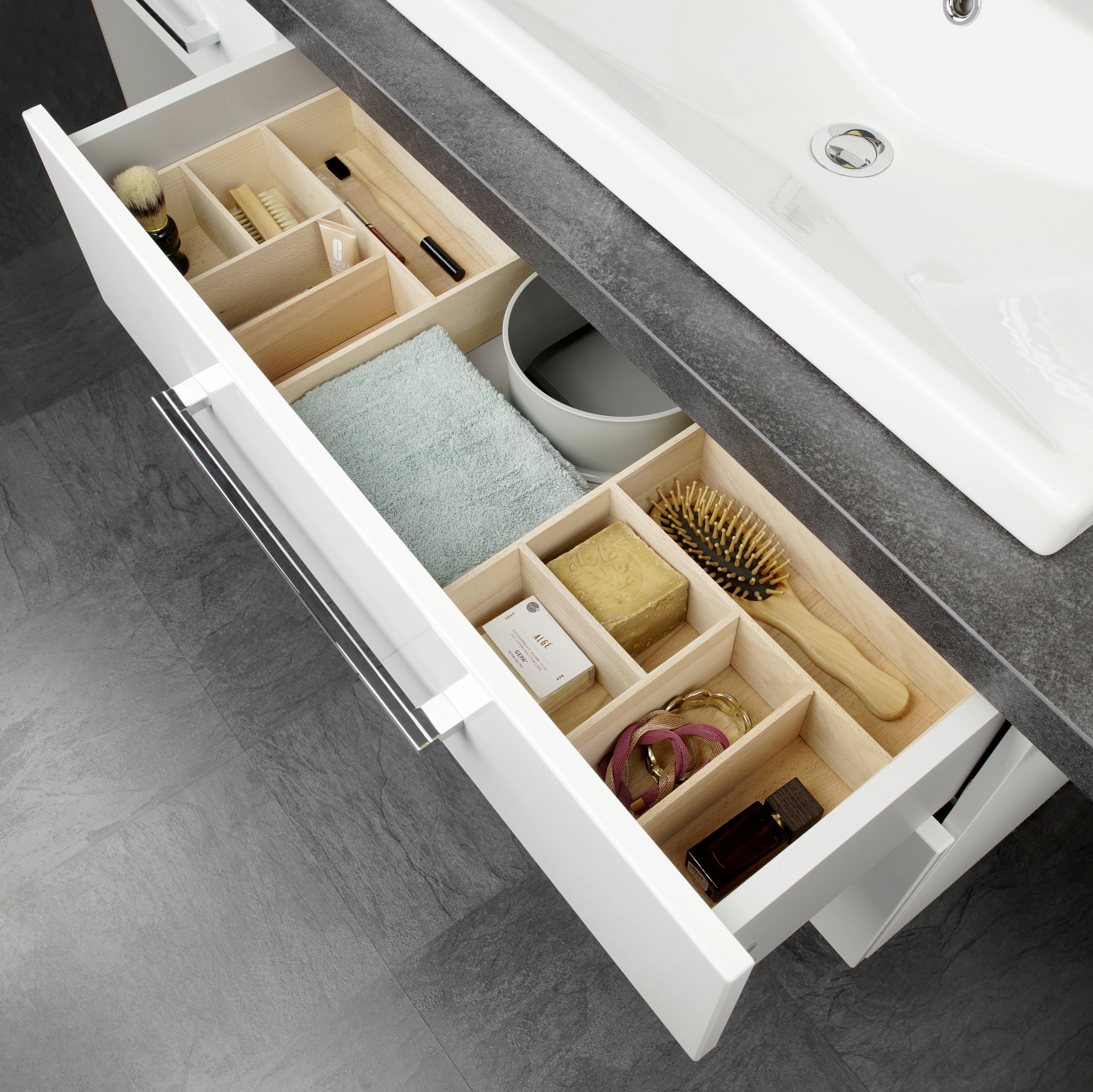 Organizer per cassetti faggio (HxLxP) 7 x 17 x 32 cm