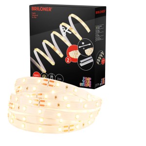 Briloner Set base striscia LED, bianco caldo, 2m. Striscia LED flessibile con telecomando.