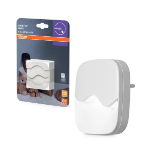 Osram LED Night Light Lunetta Wave, luce notturna bianca da presa con sensore giorno/notte.