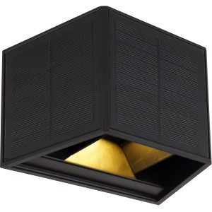 Lampada solare a LED Globo nera da parete, 15,4 cm, con cono di luce regolabile.