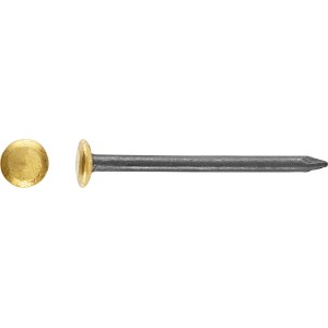 Clou en acier LUX avec tête en laiton, 2 x 25 mm, pour béton et maçonnerie, 20 pièces.