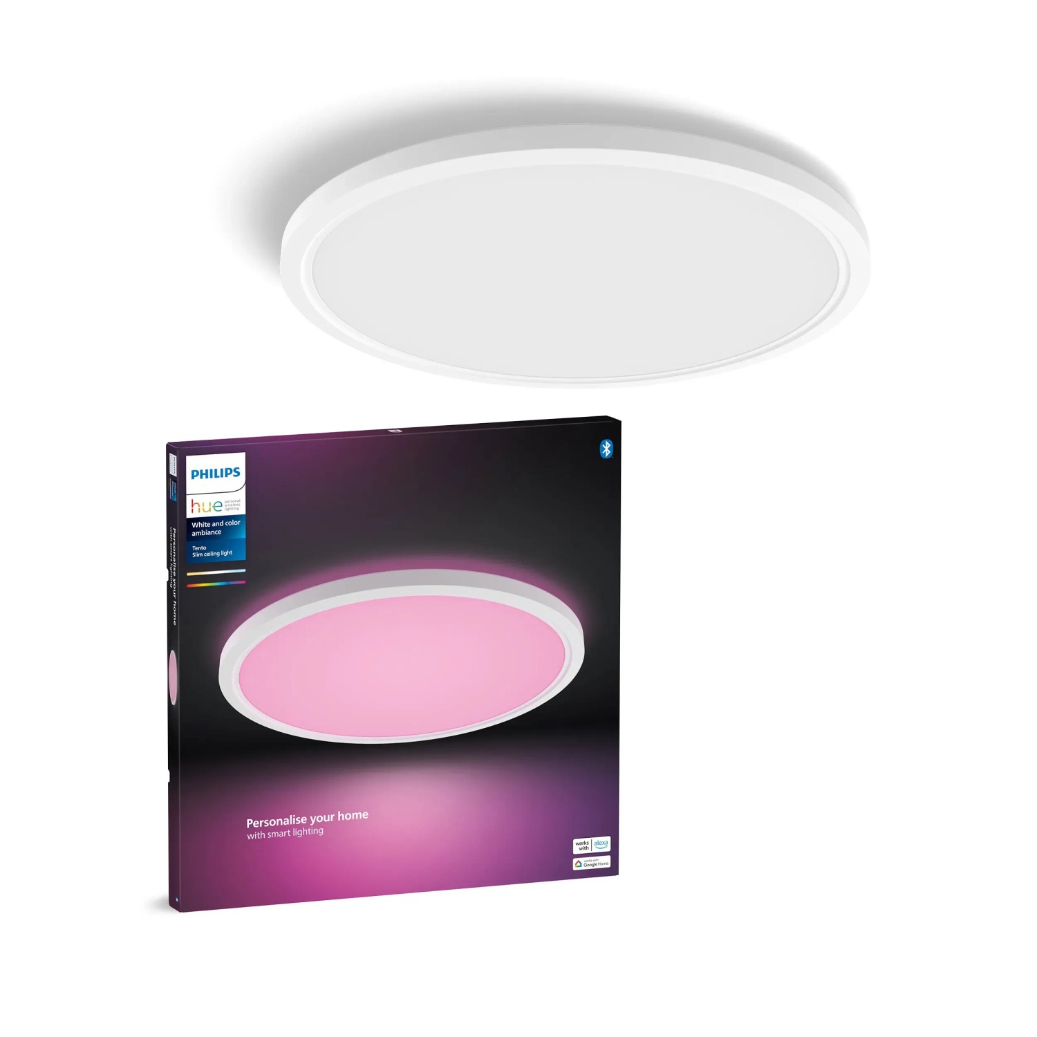 Philips Hue LED-Panel Tento White & Color Ambiance Weiss Ø 54,2 cm / 25 ...