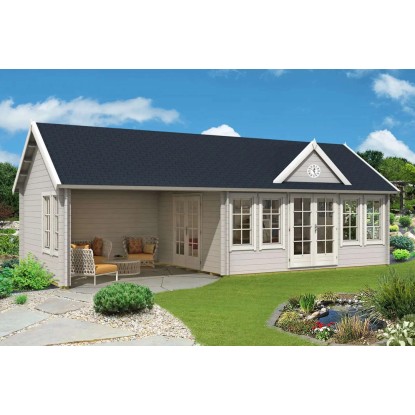 Alpholz Holz-Gartenhaus Satteldach Unbehandelt 678 cm x 420 cm