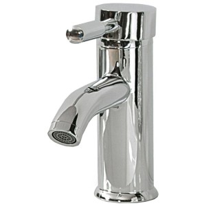 Miscelatore monocomando Rusumo in metallo cromato per lavabo.