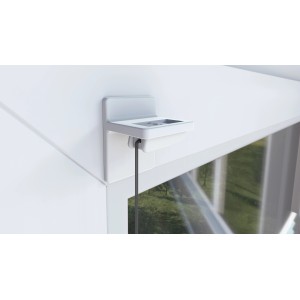 Supporto adesivo bianco Gardinia Concept per tende plissettate, montaggio senza fori sul telaio.
