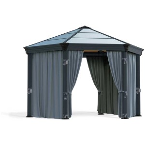 Set di tende per gazebo Palram Roma/Monaco, altezza 214 cm, lunghezza 234 cm. Vista del gazebo con tende.