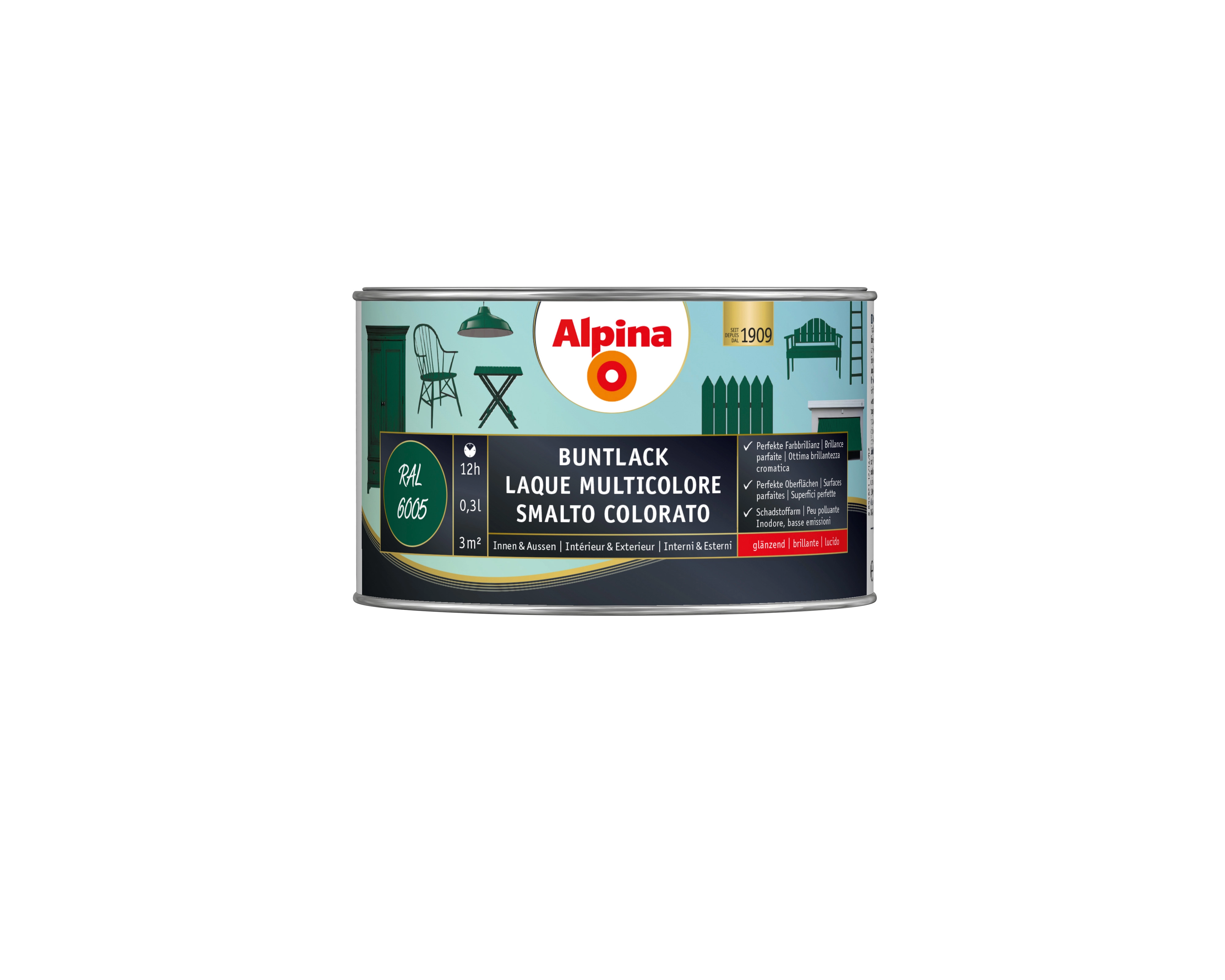 Alpina Buntlack glänzend RAL 6005 Moosgrün 300 ml kaufen bei OBI