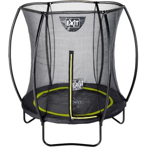 Trampolino EXIT Silhouette nero D183cm con rete di sicurezza per il giardino.