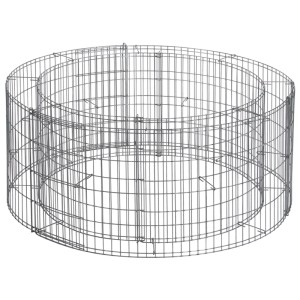 Aiuola rialzata rotonda in gabbioni di metallo zincato, kit con foglio di separazione.