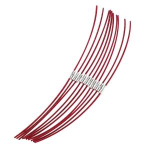 10 fils de rechange rouges, extra résistants pour coupe-bordures ART 26 Combitrim, 26 cm.