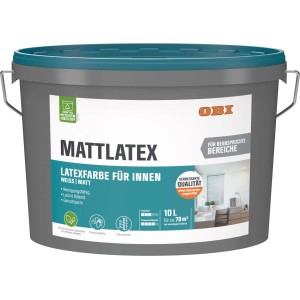 OBI Mattlatex konservierungsmittelfrei Weiss matt 10 l