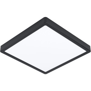 Plafonnier LED carré Eglo Argolis 2 noir et blanc pour l'extérieur.