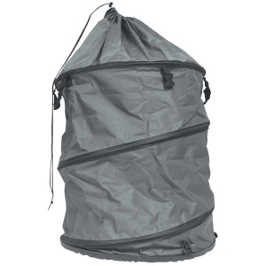 Sac de jardin pop-up anthracite avec fond et fermeture pour déchets de jardin.