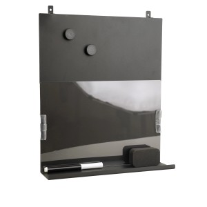 Lavagna magnetica nera Denpanels con mensola per pannello acustico, incl. magneti e penna.