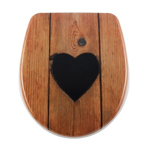 Sedile WC Diaqua Nice effetto legno con cuore.