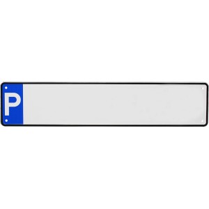 Panneau de réservation de parking en aluminium blanc, 11x52cm.
