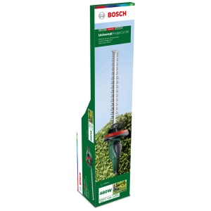 Tagliasiepi elettrica Bosch UniversalHedgeCut 60 nella confezione originale.