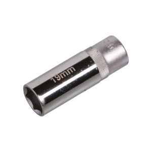 Douille LUX 19 mm longue Comfort, hexagonale, acier chrome vanadium pour clés et extracteurs.