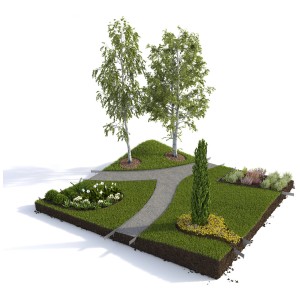 Progettazione del giardino con bordura per prato in metallo antracite, 10x100 cm, come bordo per aiuole e prati.
