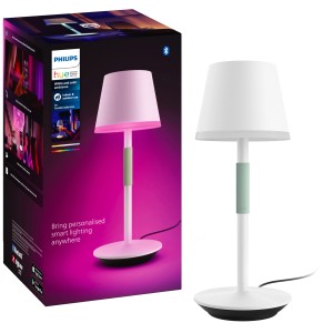 Philips Hue Go Tischleuchte, tragbar, Weiß, mit Farbwechsel für Innen & Außen.