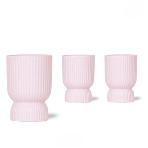 Cache-pot Kolibri Home Diabolo, rose, côtelé, différentes tailles. Idéal pour les orchidées.