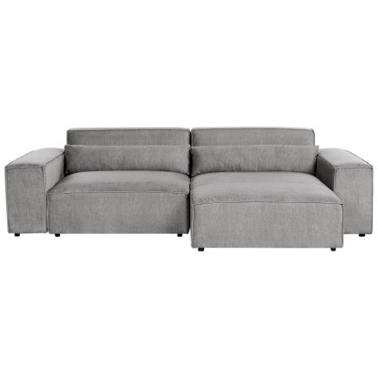 Beliani Canapé d'angle Hellnar polyester Gris (HxlxP) 70 x 176 x 262 cm