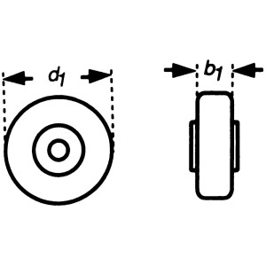 Schéma : Cache-roue Doerner + Helmer, Ø 26cm, profil bloc, pour roues et roulettes.
