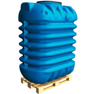 Cuve enterrée bleue 4rain Modularis 12 500 l pack Haus-Premium sur palette. Système complet de récupération d'eau de pluie.