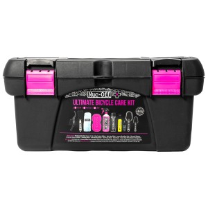 Muc-Off Reinigungsset Ultimate Bicycle Kit, 11-teilig im schwarzen Werkzeugkoffer.