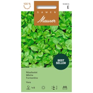 Sachet de graines de mâche Vera : Feuilles fraîches et vertes, idéales pour la culture au jardin ou sous serre.