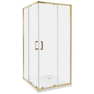 Beliani Cabine de douche Tela en verre transparent et noir 185 x 90 x 90 cm