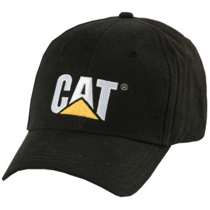 Cat Cap TM nera, abbigliamento da lavoro con logo ricamato, taglia unica.