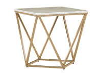 Table d'appoint Beliani Malibu Beige (HxlxP) 50 x 50 x 50 cm