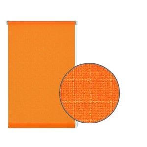 Store enrouleur Gardinia EasyFix, 75x150 cm, orange, avec un gros plan sur la structure du tissu.