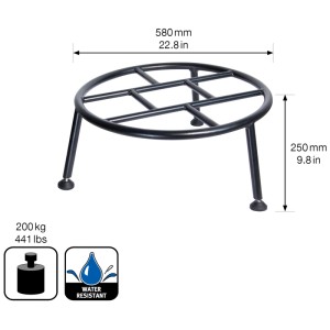 Supporto per piante nero Wagner Design Yourself GF0682, Ø 58 cm, altezza 25 cm.