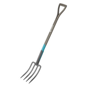Fourche bêche Gardena NatureLine avec poignée en D en frêne, 4 dents pour bêcher et ameublir.