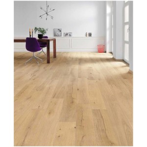 Heller Eiche Parkettboden Landhausdiele von Living by Haro, naturgeölt und strukturiert im Wohnraum.