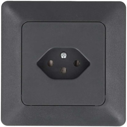 Unterputz-Steckdose Priamos 1 x Typ13 IP20 Anthrazit Gr. 1 x 1
