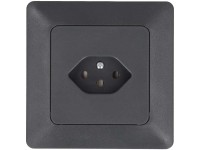 Unterputz-Steckdose Priamos 1 x Typ13 IP20 Anthrazit Gr. 1 x 1