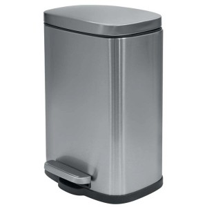 Spirella Pattumiera a pedale Akira, 12L, effetto acciaio, con pedale e chiusura soft-close.