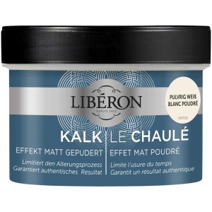 Libéron pittura effetto gesso Le Chaulé Weiss, barattolo da 0,25 l. Pittura ad effetto per mobili in legno con un look autentico e naturale.