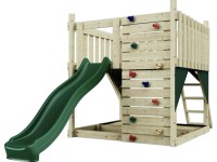 PolarPlay Plattform Sternenhimmel Kletterwand Rutsche Grün