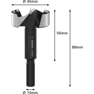 Foret Forstner Bosch Expert Wood, Ø 45 mm, noir, pour un travail du bois précis.
