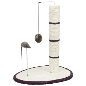 Arbre à chat Trixie Scratch Me, hauteur 50 cm, avec sisal, souris jouet et balle pour chats.