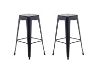 Beliani Barhocker Cabrillo Metall Schwarz 2 Stk.