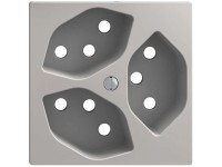 Feller Steckdosen-Frontplatte EdizioDue 3 x Typ13 Hellgrau Feller Steckdosen-Frontplatte EdizioDue 3 x Typ13 Hellgrau